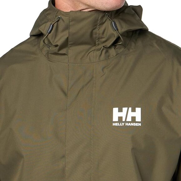 Helly Hansen Men's Green Raincoat - Picture 1 of 10